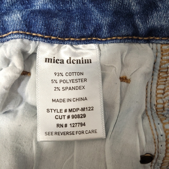Mica Los Angeles Jeans Womens Blue Distressed Slim Straight High Rise Size 24 - Picture 11 of 11